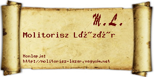 Molitorisz Lázár névjegykártya